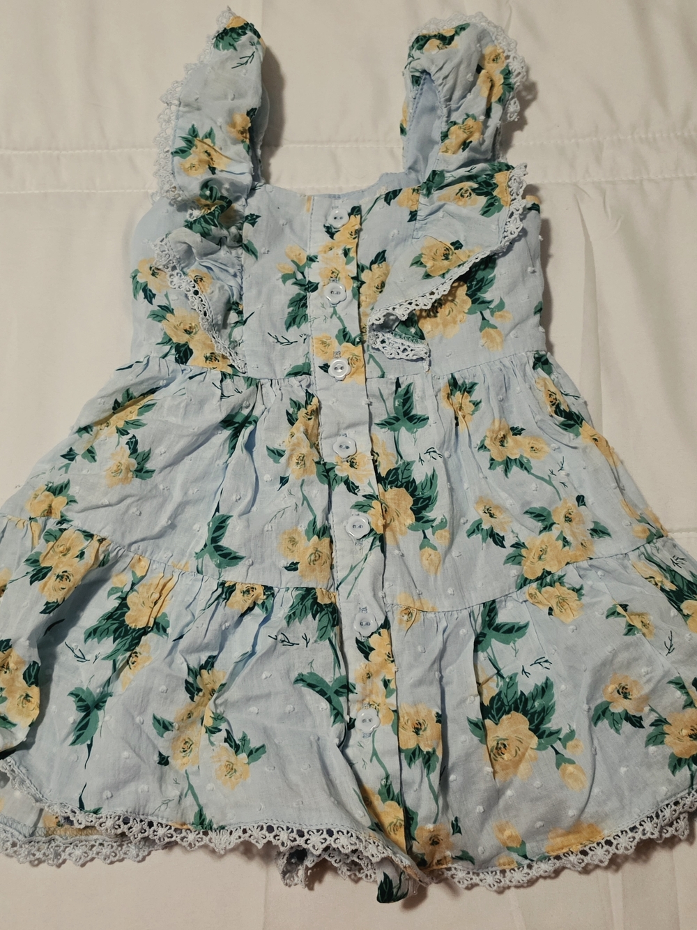 btween Light Blue Dress with Yellow Flowers-Size 18 Months